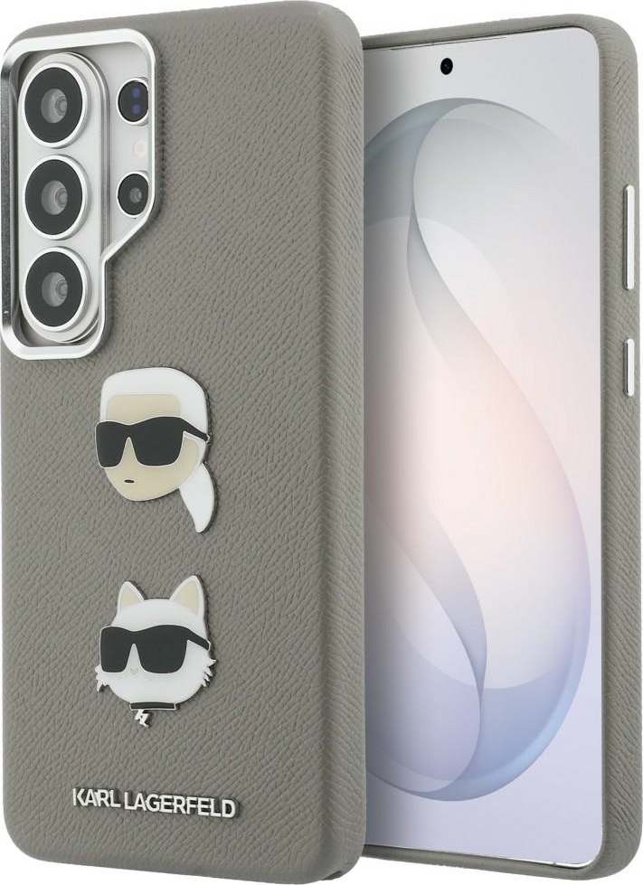 Levně Karl Lagerfeld Saffiano Double Heads Metal kryt pro Samsung Galaxy S26 Ultra, stříbrný