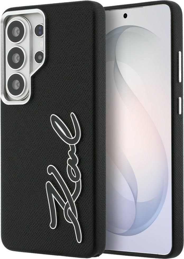 Levně Karl Lagerfeld kryt Grained Signature Metal Resin Logo pro Samsung Galaxy S26 Ultra black