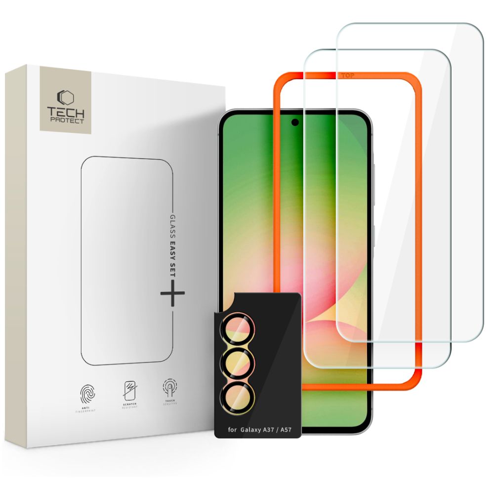 Levně Tvrzené sklo Tech-Protect Easy Set+ 3-Pack pro Samsung Galaxy A57 5G, čiré