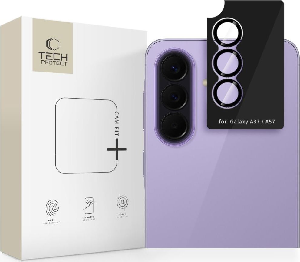 Levně Tech-Protect Camring Fit+ Ochranné sklo čočky fotoaparátu pro Samsung Galaxy A37 / A57 5G, černá