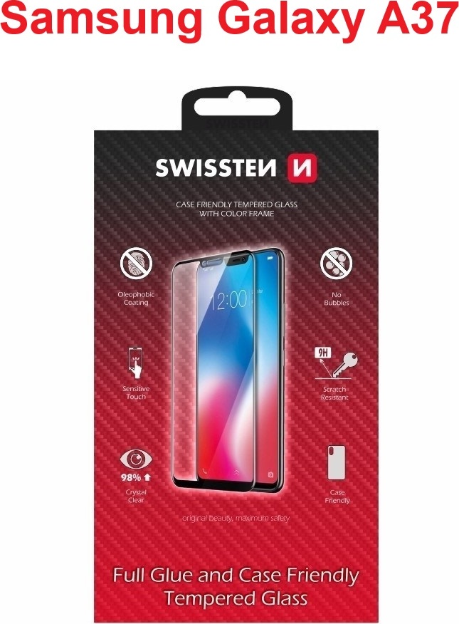 Levně Swissten Full Glue Color Frame Case Friendly pro Samsung Galaxy A37 5G, černé