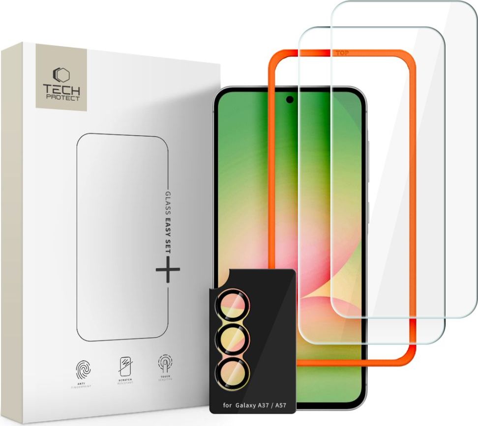 Levně Tvrzené sklo Tech-Protect Easy Set+ 3-Pack pro Samsung Galaxy A37 5G, čiré