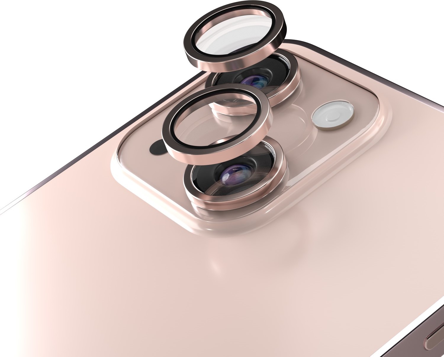 Levně Etteri chránič objektivu fotoaparátu pro iPhone 13 / 13 Mini růžový