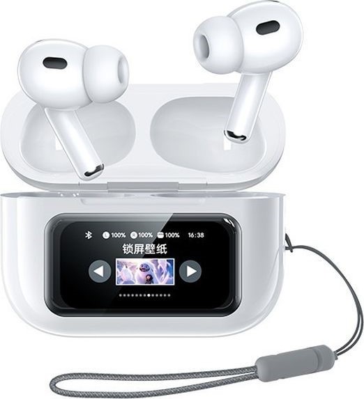 Levně REMAX TWS W30N bezdrátová sluchátka s LCD displejem, ANC, bílá (Bluetooth 5.4)