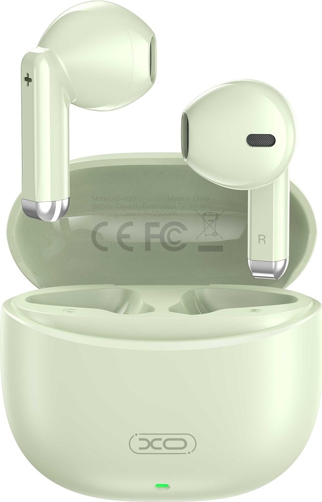 Levně Bezdrátová sluchátka XO Bluetooth earphones X33 TWS zelená