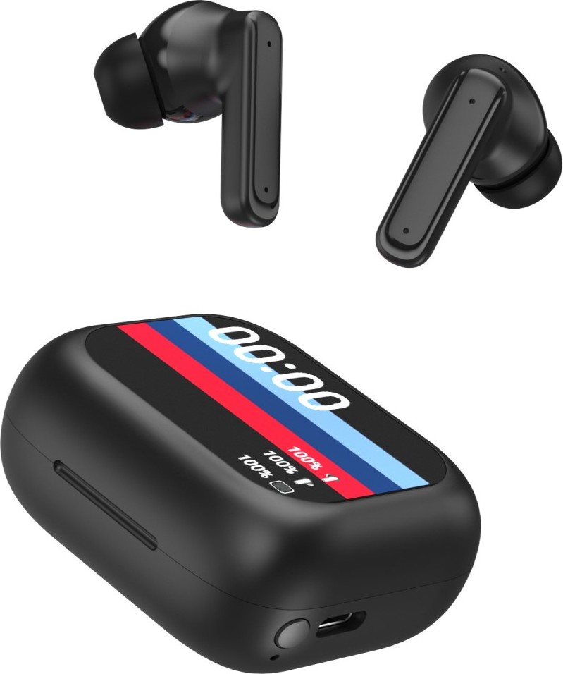 Levně Forever Bluetooth sluchátka s ANC + ENC displejem TWSS-500 černá