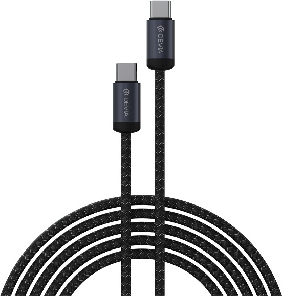 Levně Kabel Devia Gracious EC646 PD USB-C - USB-C 1,0 m 60W 3A černý