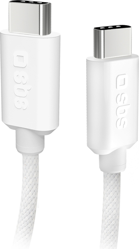 Levně SBS TECABLETISSUETCCG USB-C - USB-C 1,5m 60W opletený kabel - šedý