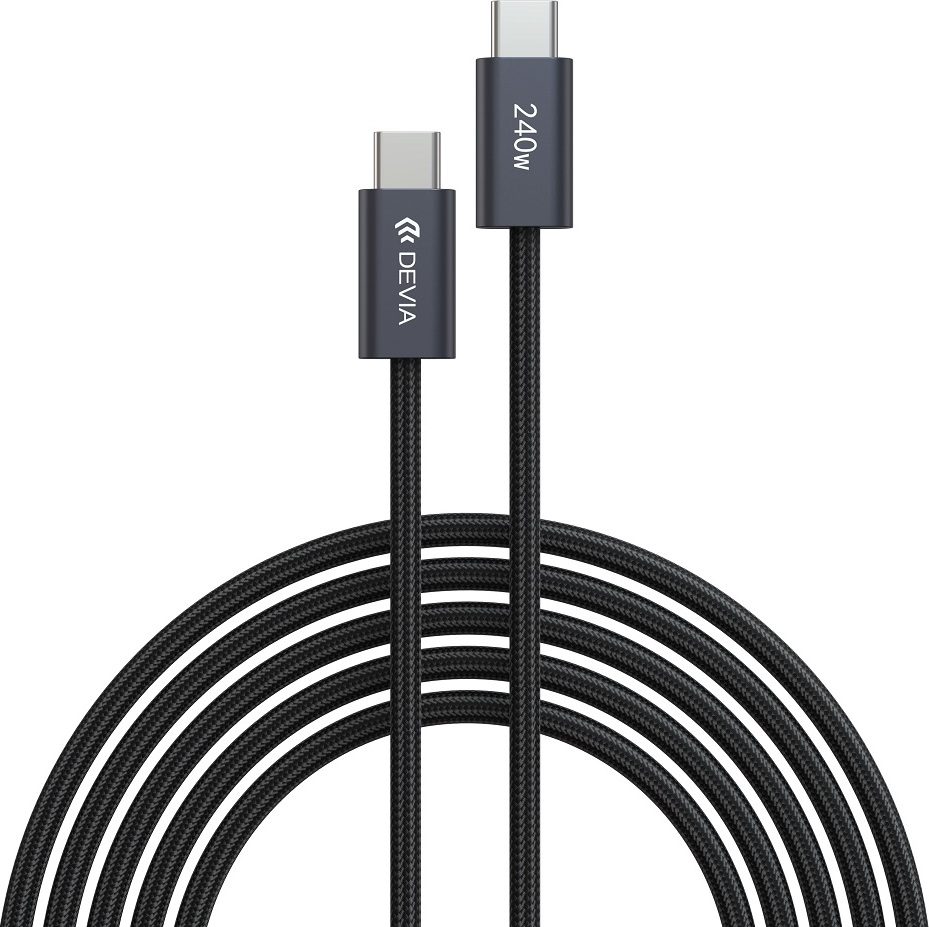 Levně Kabel Devia Extreme EC652 PD USB-C - USB-C 2,0 m 240W černý