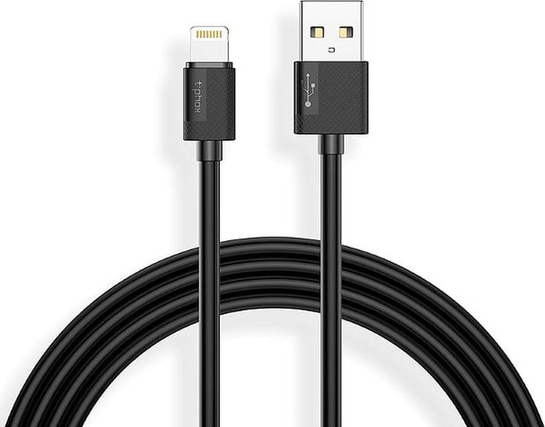 Levně Kabel T-PHOX Lightning Black 3A; PVC; 2M