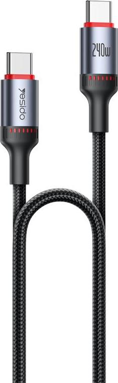 Levně Kabel YESIDO CA185 240W TYPE-C/TYPE-C 1,2M 5A Černý