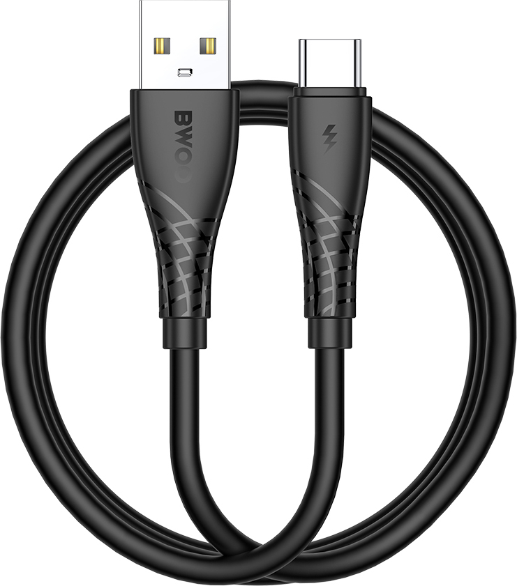 Levně Kabel BWOO USB - USB-C 1m 27W 3A Černý BO-X318C