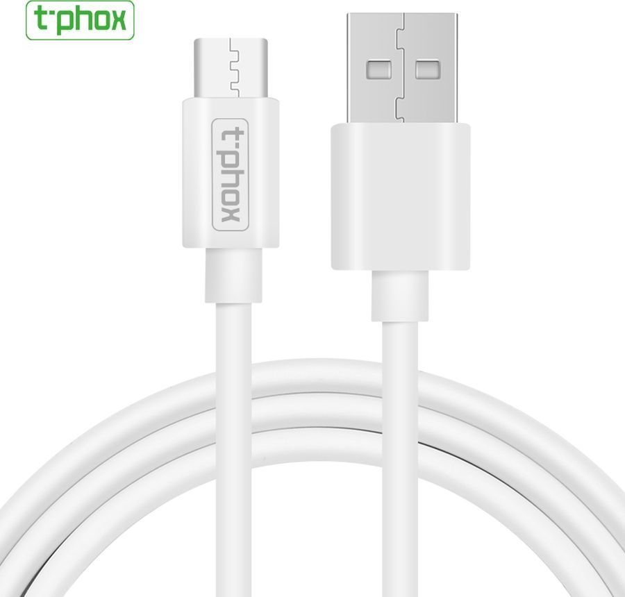 Levně Kabel T-PHOX EXCEED USB-C BÍLÝ 1M