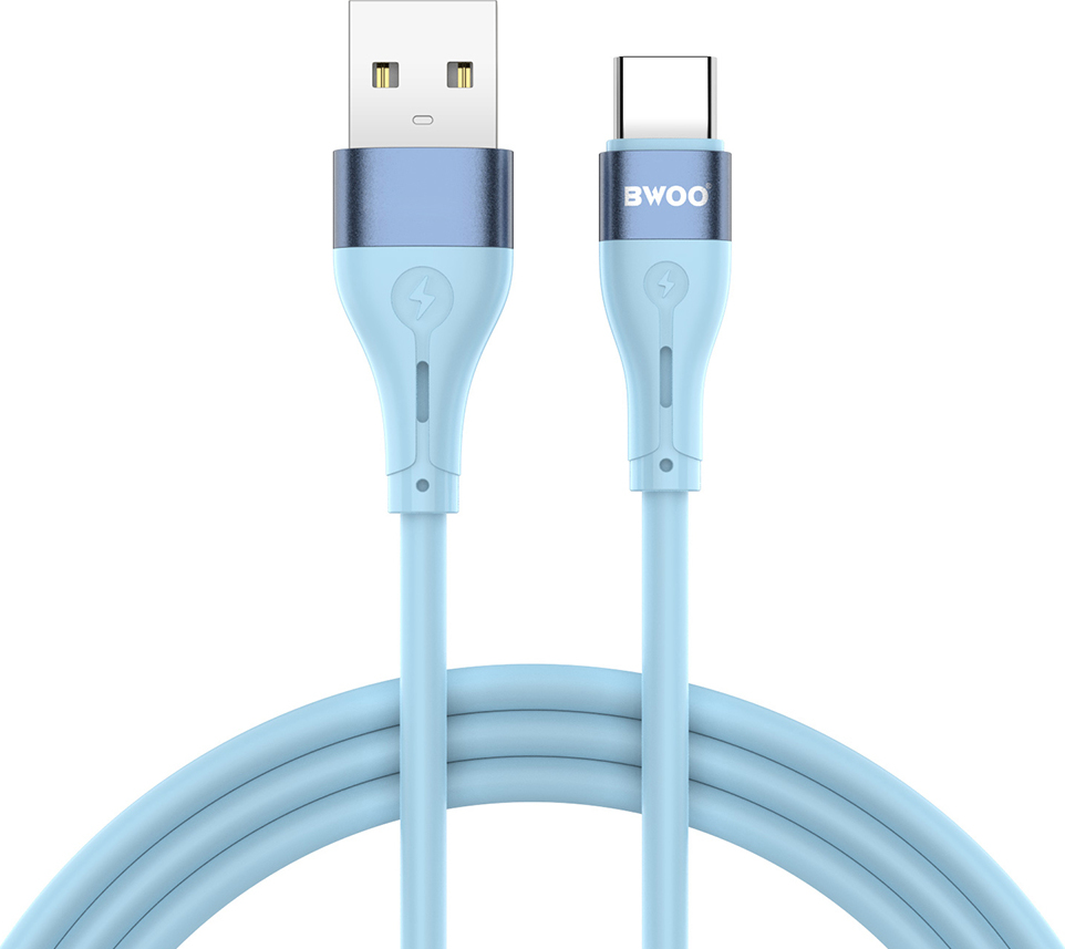 Kabel BWOO USB - USB-C 1m 3A Minimalistický silikonový modrý X280C