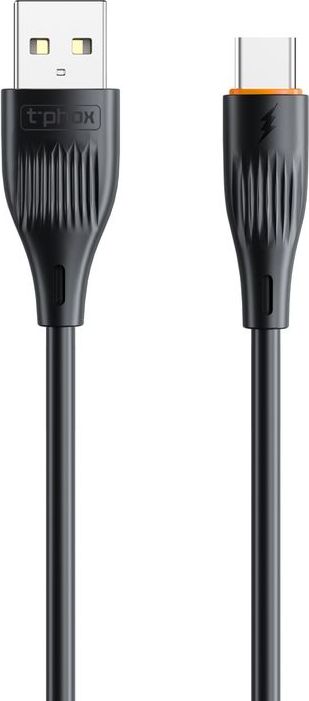 Levně Kabel T-PHOX X-LITE TYPE-C, černý, 1 m, 3 A