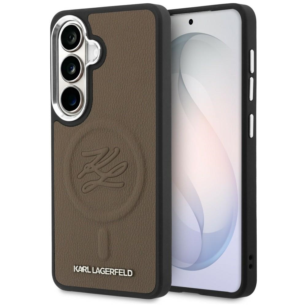 Levně Pouzdro Karl Lagerfeld Embossed Ring Initials MagSafe pro Samsung Galaxy S26 Plus hnědé