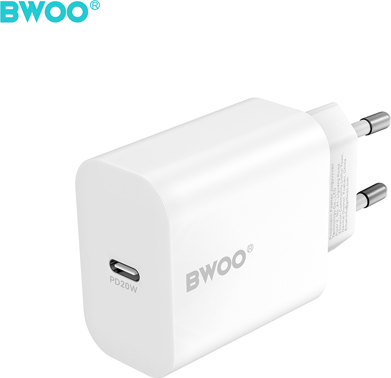 Levně Nabíječka do zásuvky BWOO CDA233 PD 20W 1x USB-C bílá