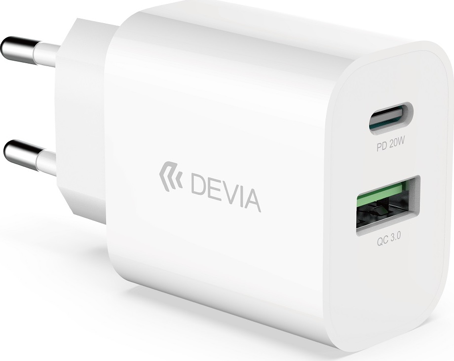 Levně Nabíječka Devia Smart PD 1x USB-C 1x USB 20W bílá
