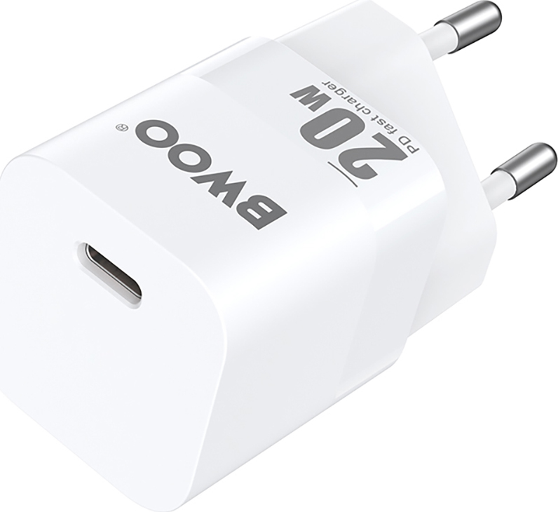 Nabíječka do zásuvky BWOO CDA155 PD 1x USB-C port 1A 20W bílá