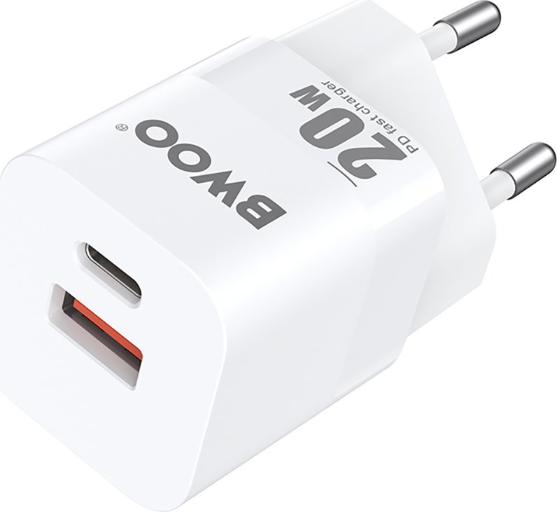 Nabíječka do zásuvky BWOO CDA156 PD 1x USB-C 1V USB 20W bílá