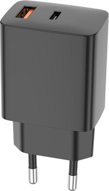 Levně Nabíječka Setty USB-A + USB-C PD/QC 30W černá + USB-C kabel 1m RLSK-AC-01 černý