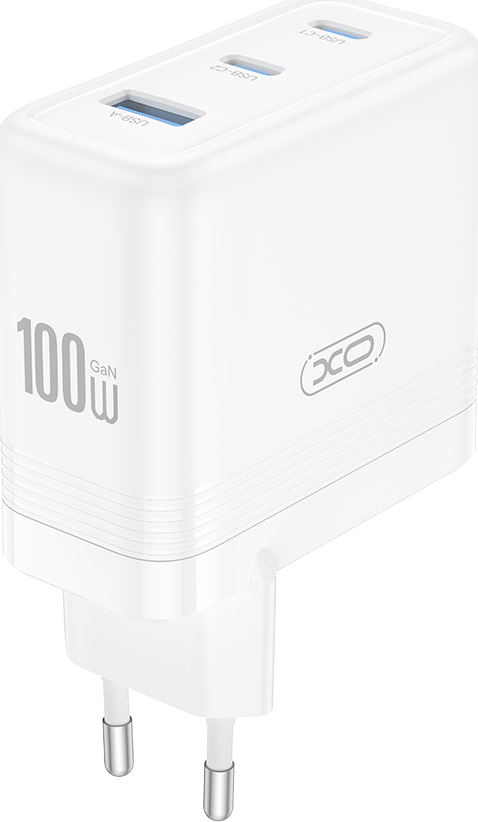 Levně Nabíječka XO CE35 PD 100W 2x USB-C 1x USB bílá