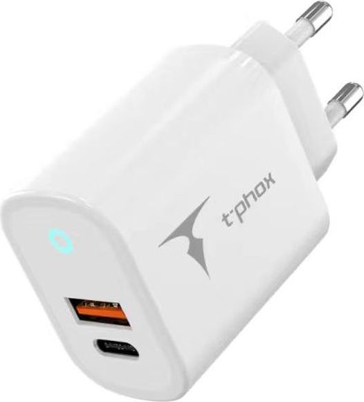Levně Nabíječka do zásuvky T-PHOX GLORY 45W USB/USB-C BÍLÁ