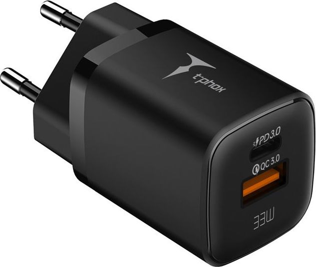 Levně NÁSTĚNNÁ NABÍJEČKA T-PHOX HANDY SERIES 33W T-PP08 USB/USB-C ČERNÁ