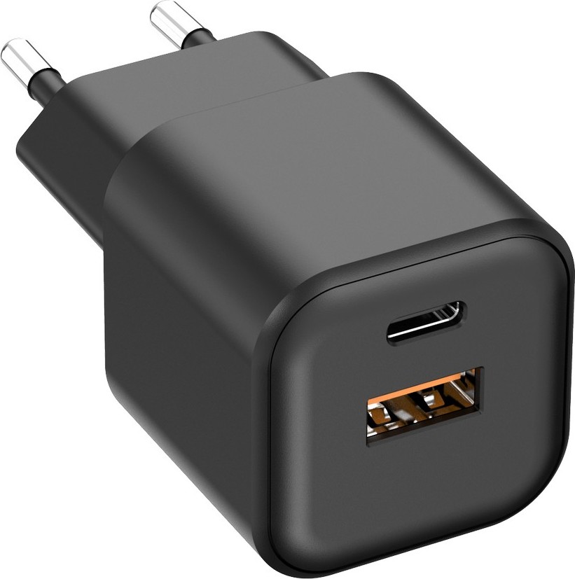 Levně Nabíječka Setty do zásuvky USB-A + USB-C 20W LSGaN-AC-201 černá