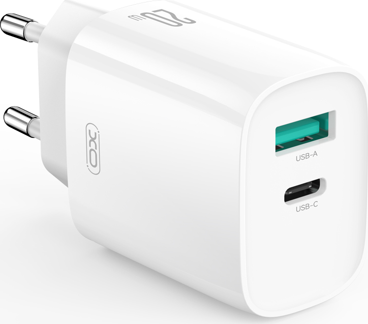 Levně Nabíječka XO CE29 PD 20W 1x USB-C 1x USB bílá