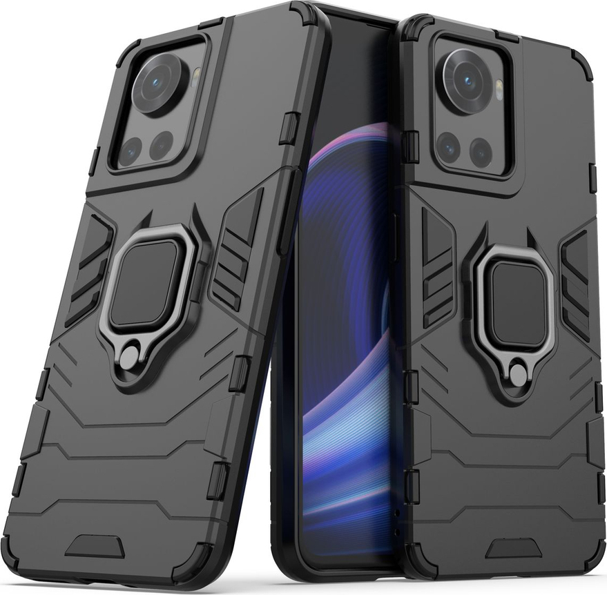 Levně Hurtel Hybridní obal Ring Armor + magnetický držák pro OnePlus Ace, černý