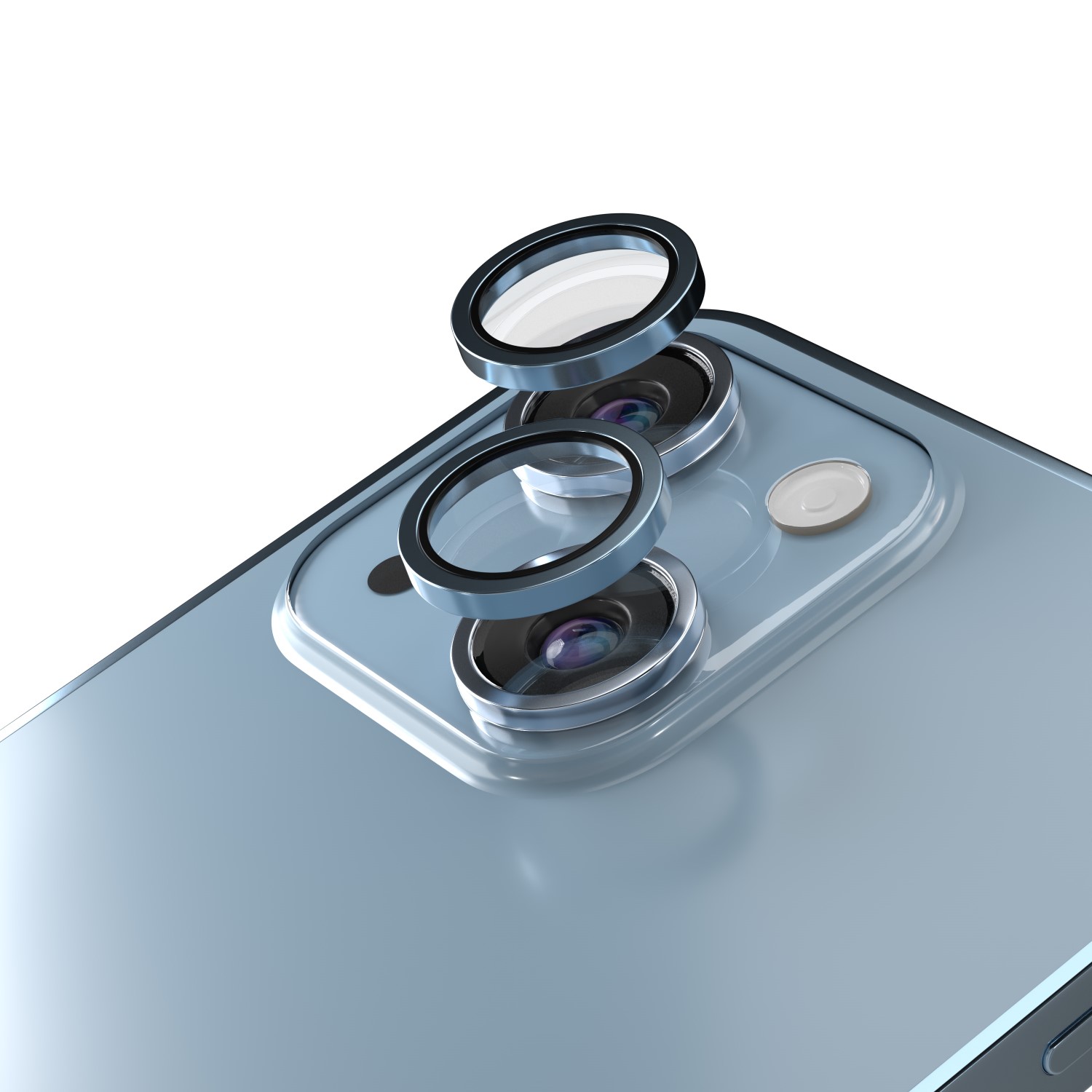Levně Etteri chránič objektivu fotoaparátu pro iPhone 14 / 14 Plus modrý