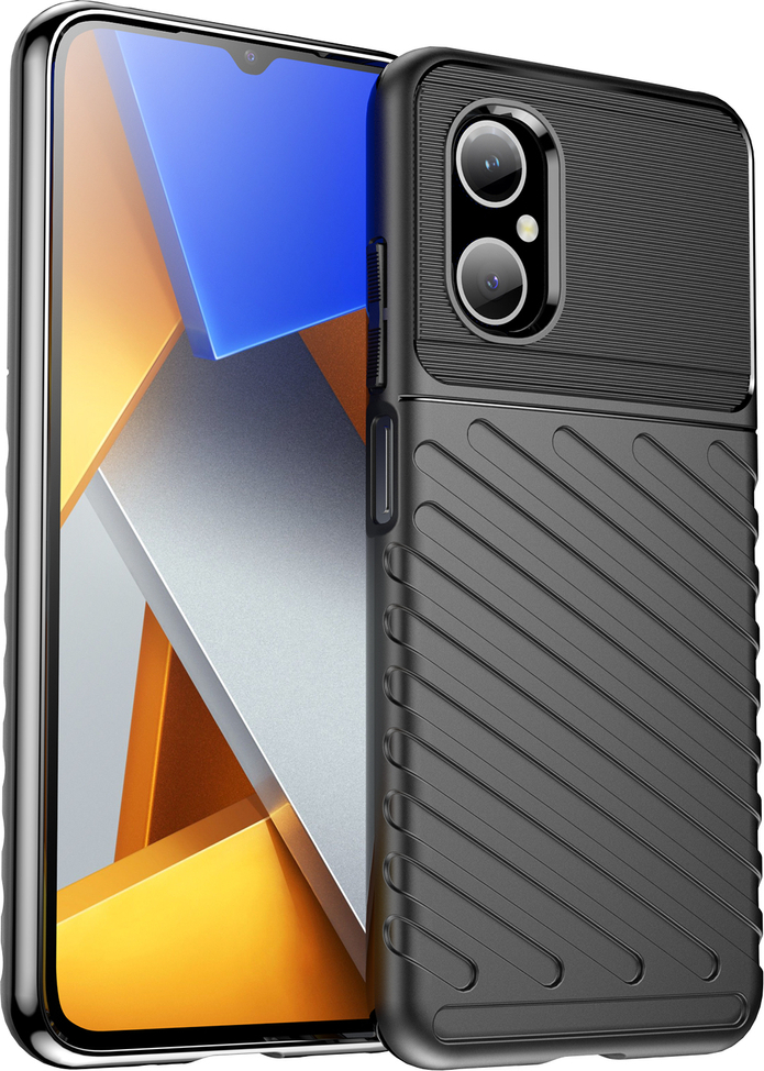 Levně Hurtel Silikonový kryt Thunder Case pro Xiaomi Poco M4 5G, černý