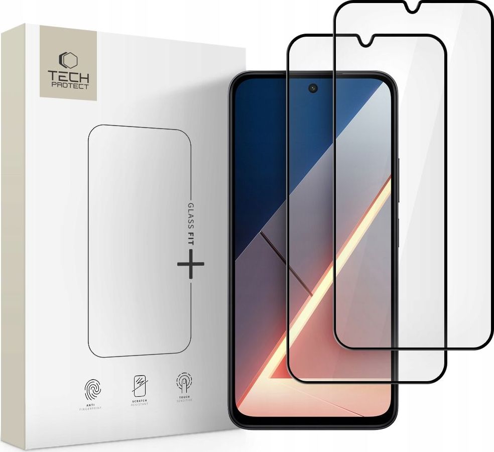 Levně Tvrzené sklo TECH-PROTECT GLASS FIT+ 2-PACK XIAOMI POCO M7 BLACK