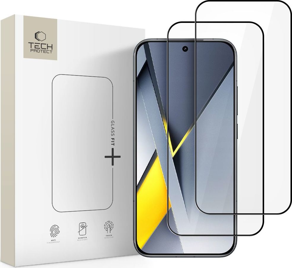 Levně Tvrzené sklo TECH-PROTECT GLASS FIT+ 2-PACK XIAOMI POCO F8 PRO BLACK