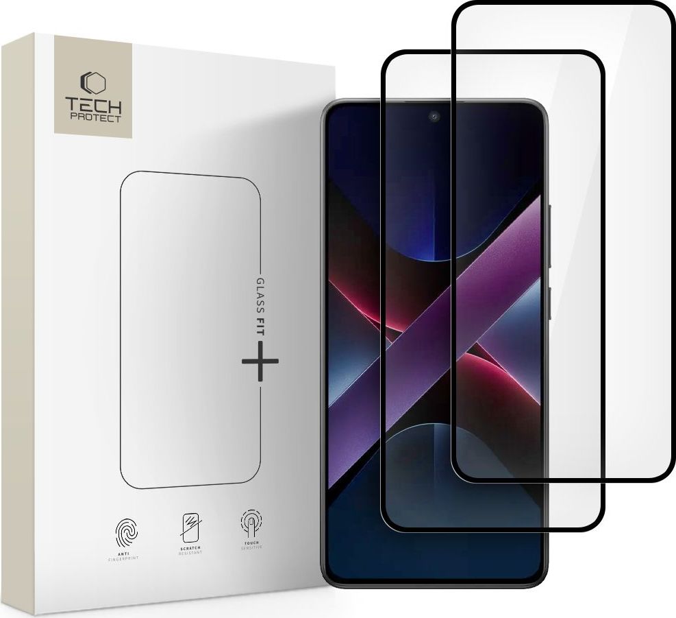 Levně Tvrzené sklo TECH-PROTECT GLASS FIT+ 2-PACK XIAOMI POCO X7 PRO 5G BLACK