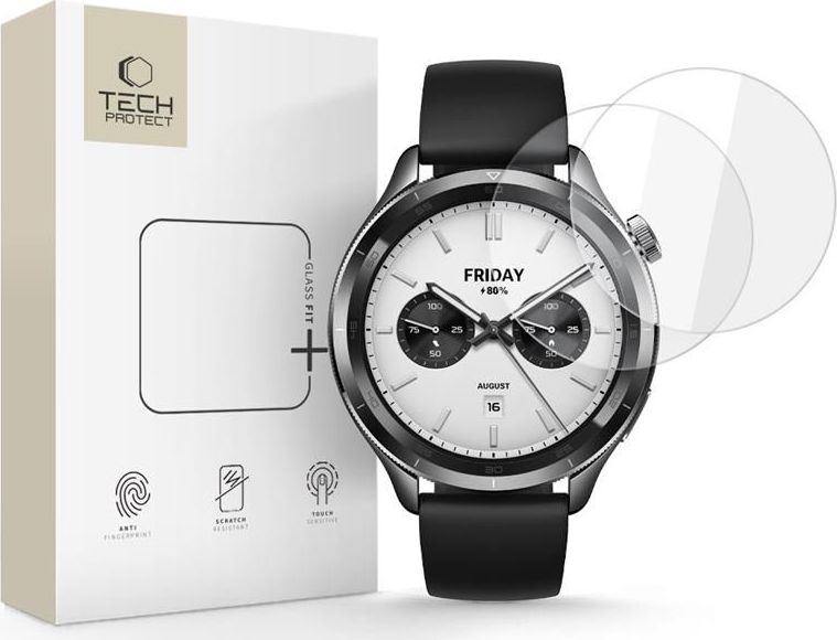 Levně Tvrzené sklo TECH-PROTECT GLASS FIT+ 2-PACK XIAOMI WATCH S4 (47 MM) CLEAR