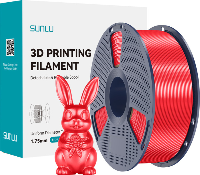 Levně Filament Sunlu PLA+ Silk (červený)