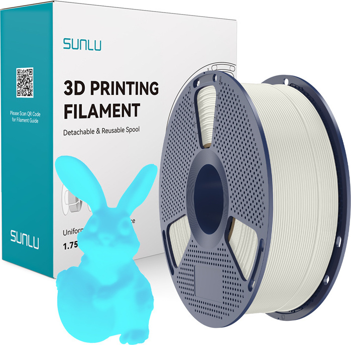 Levně Filament Sunlu PLA svítící ve tmě (bílý a modrý)