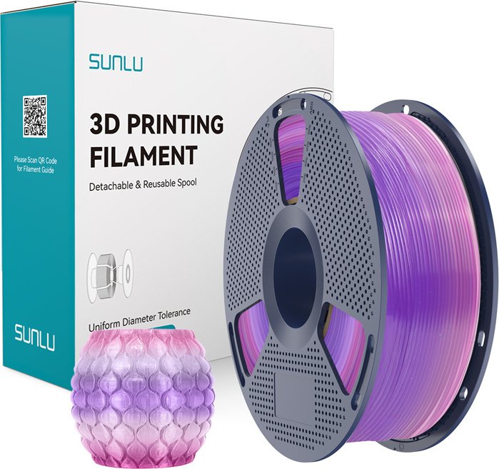 Levně Filament Sunlu PLA Transparent (Rainbow) 03