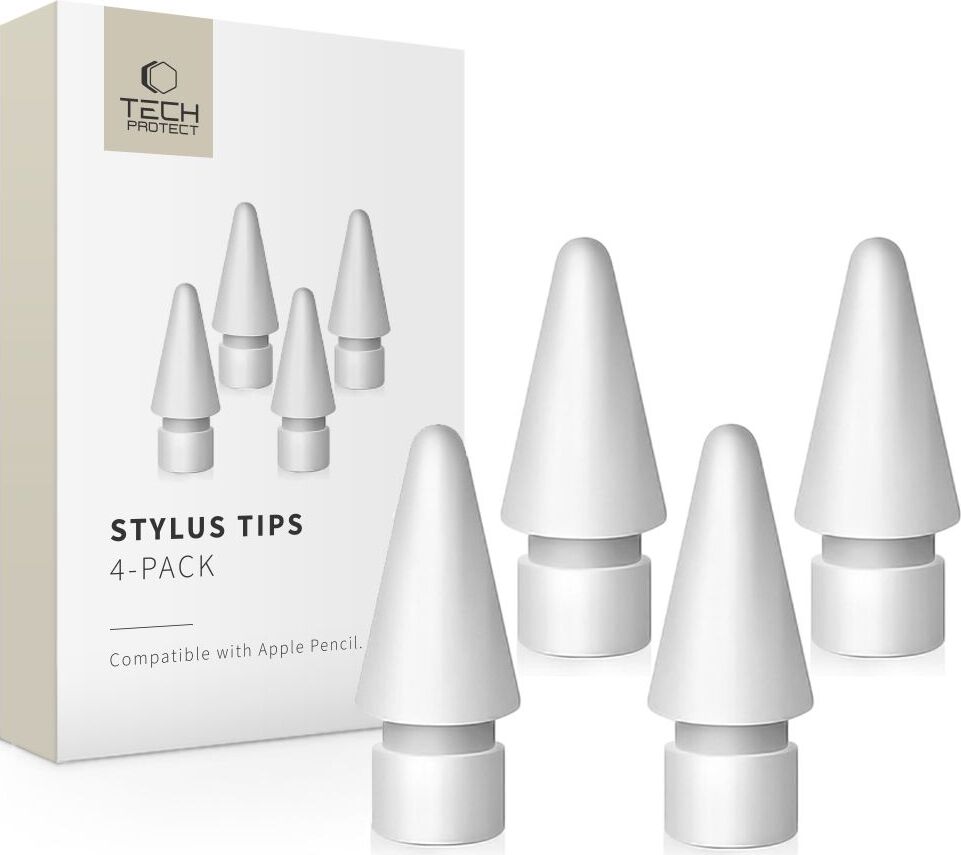 Tech-Protect Stylus Tips 4-pack náhradní hroty pro Apple Pencil, bílé