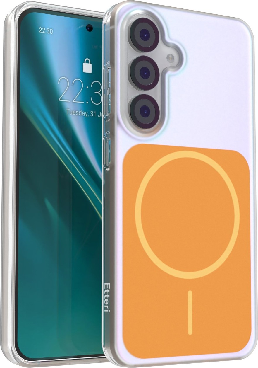 Levně Etteri Hidden Pearl kryt pro Samsung Galaxy S25, oranžový