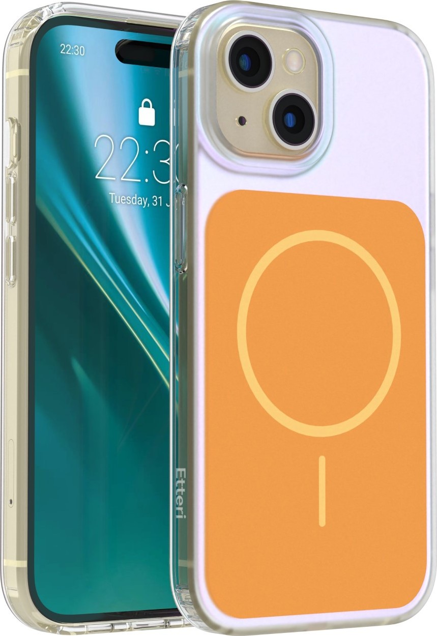 Levně Kryt Etteri Hidden Pearl pro iPhone 15 6,1" oranžový