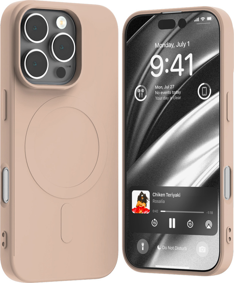 Levně Mercury Semi-Silicone MagSafe kryt pro iPhone 16 Pro (6.3") sand pink
