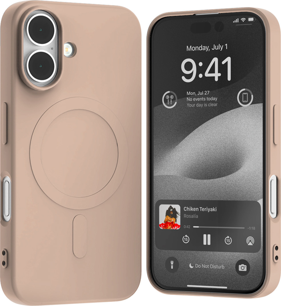 Levně Mercury Semi-Silicone MagSafe kryt pro iPhone 16 (6.1) sand pink