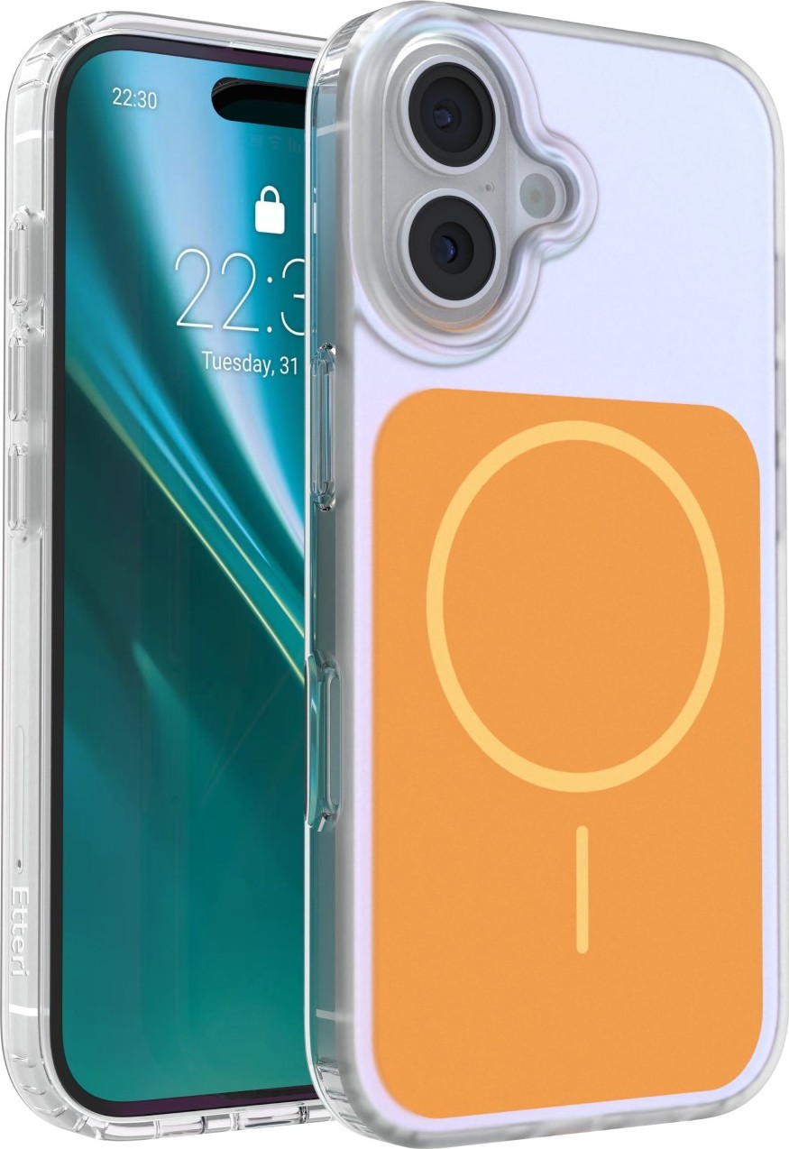 Levně Pouzdro Etteri Hidden Pearl pro iPhone 16 6,1" oranžové