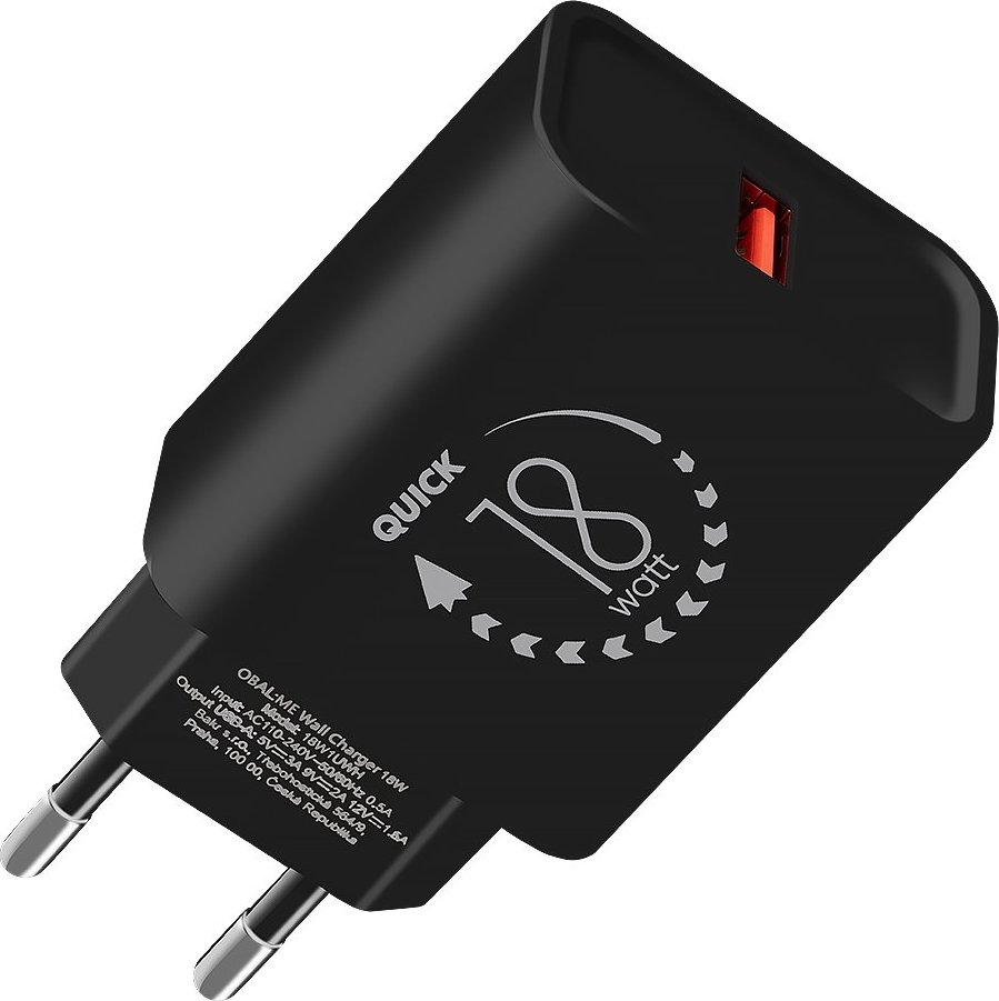 Levně OBAL:ME Cestovní Nabíječka USB-A 18W Black