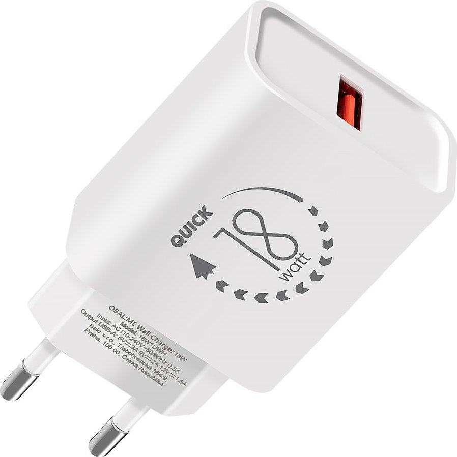 Levně OBAL:ME Cestovní Nabíječka USB-A 18W White