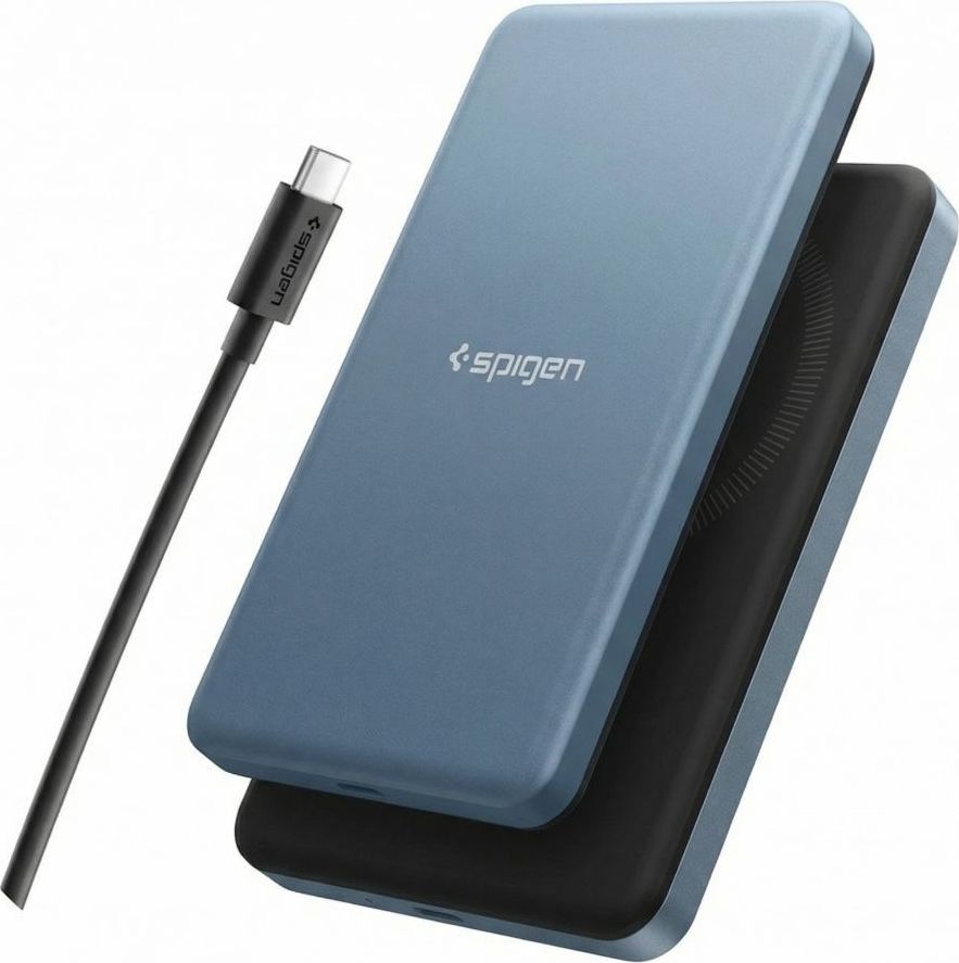Levně Spigen Essential MagSafe Powerbanka EA2205MQ 5000 mAh 22,5W Qi2 Tyrkysově modrá