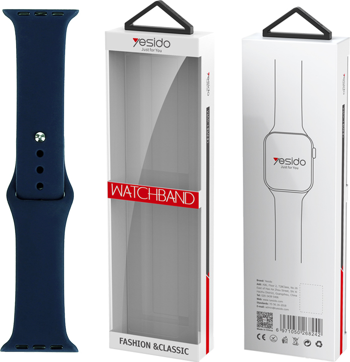 Levně Yesido WB44 silikonový řemínek pro Apple Watch S 38/40/41 hluboce modrý